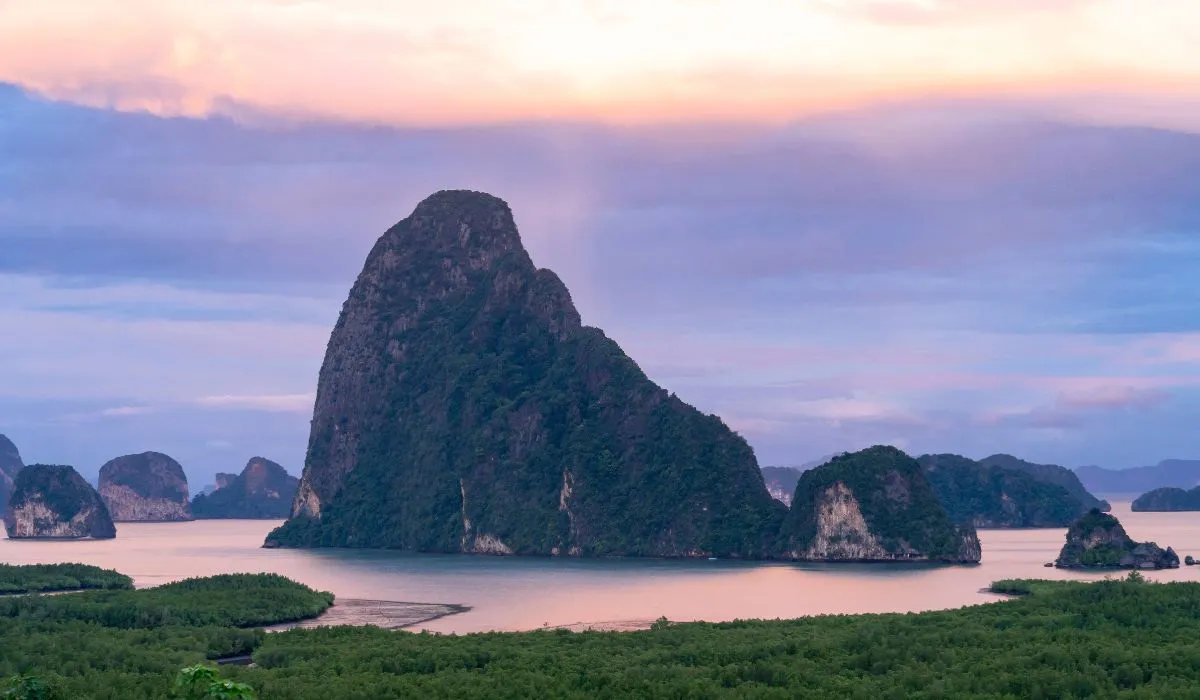 Samet Nangshe Cliff Against the Twilight Sky Local SEO Phang Nga