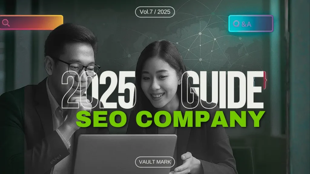 Modern illustration showing AI-era SEO concepts—search, answer card, schema, local pin, and Bangkok skyline—for the article ‘What Is an SEO Company and How Does It Work?
