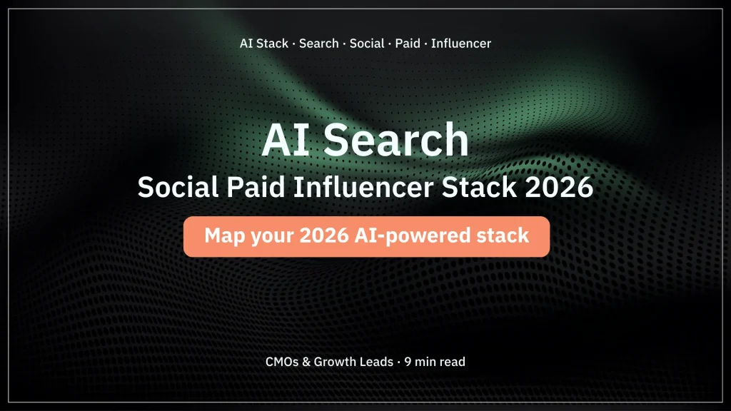 Cover image for “AI Search–Social–Paid–Influencer Stack 2026” from the Vault Mark AI Marketing OS series