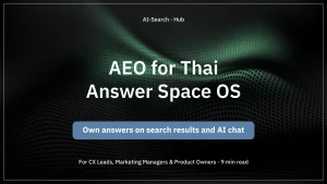 Vault Mark article cover: AI Answer Engine Optimization (AEO) for Thai—owning answer spaces on search and AI chat