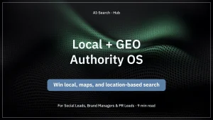 Vault Mark article cover: AI Local & GEO Authority OS—winning local, maps, and location-based search
