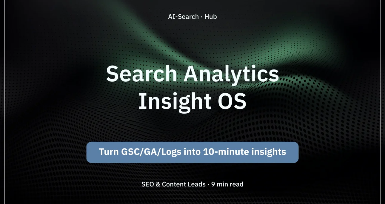 AI Search Analytics & Insight OS: Reading search data through AI
