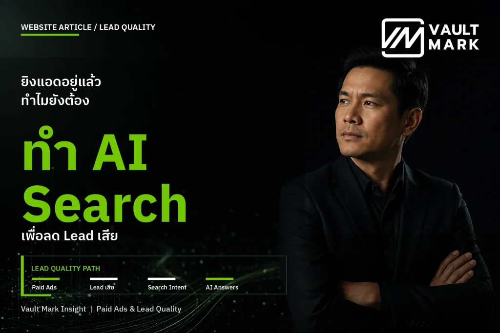 แผนภาพเชื่อมคำค้นจากโฆษณา คำตอบบนเว็บไซต์ การคัดกรองลีด และข้อมูล CRM