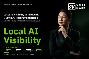 A Thai business owner compares branch information across a map, location page, reviews and a readiness matrix before deciding what to fix